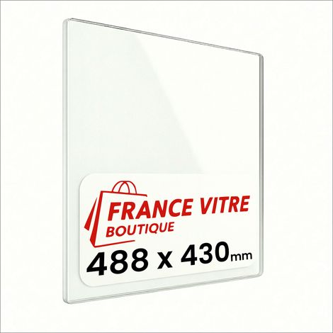 488 x 430 x 4 mm - Vitre de cheminée pour insert et poêle à bois - verre de rechange - France Vitre - jusqu'à 800°C - 430 x 488 x 4 mm (1/5)