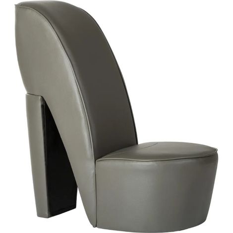 Fauteuil simili cuir gris Fashionly (1/5)