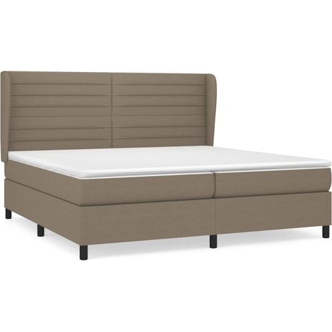 Maison Exclusive - Cama box spring con colchón tela gris taupe 20
