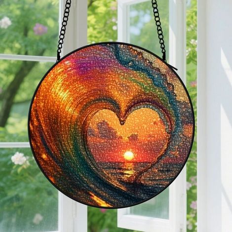 Capteur de soleil en vitrail - décoration spirituelle 15cm (1/4)