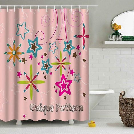 Rideau de douche 180x180 cm, style 13, lavable en machine, en polyester épais, résistant à la moisissure et imperméable. (1/2)