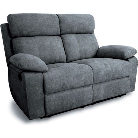 Divano 2 posti 2 recliner manuali Milano grigio (1/4)
