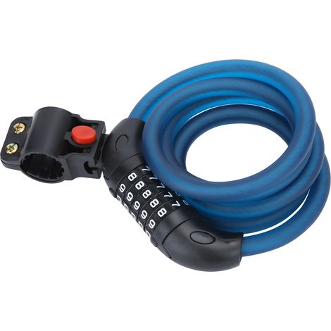 Antivol à disque pour VTT, vélo, scooter électrique et moto - Accessoire antivol à code - Bleu mat (1/5)