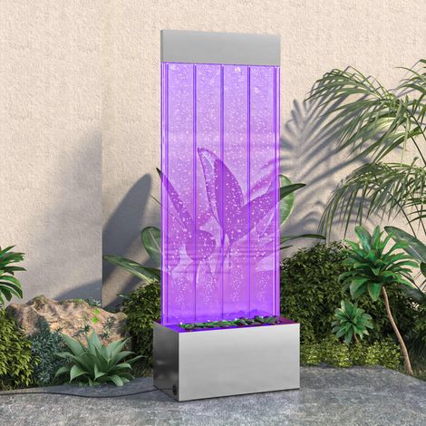 Colonne d'eau avec LED RGB, acier inoxydable et acrylique, 110 cm (1/5)