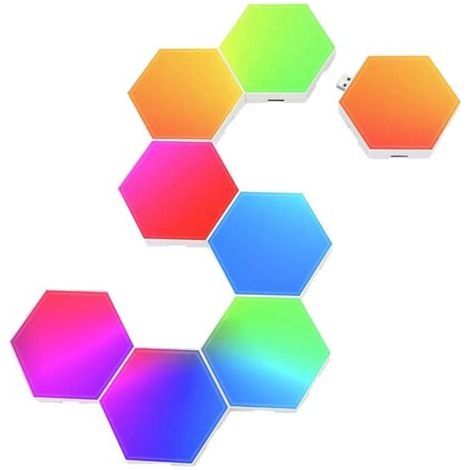 Set aus 8 modularen, sechseckigen Wandleuchten mit Touch- oder Fernbedienungsaktivierung, LED (1/5)