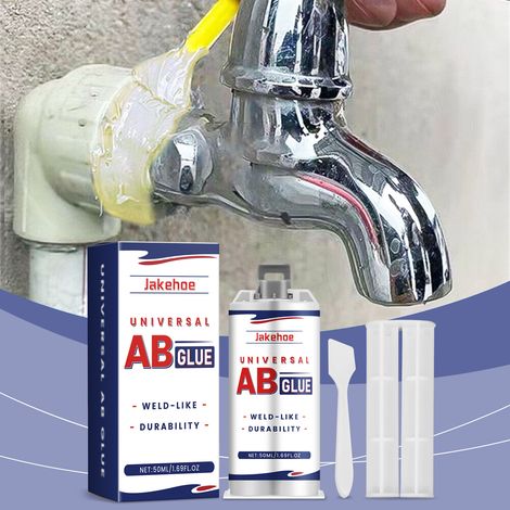 Wirksamer Füllstoff für Risse in Rohroberflächen, wasserabweisender Klebstoff – 50 ml Reparaturkleber + Schiebestab + Spachtel -- DE (1/5)