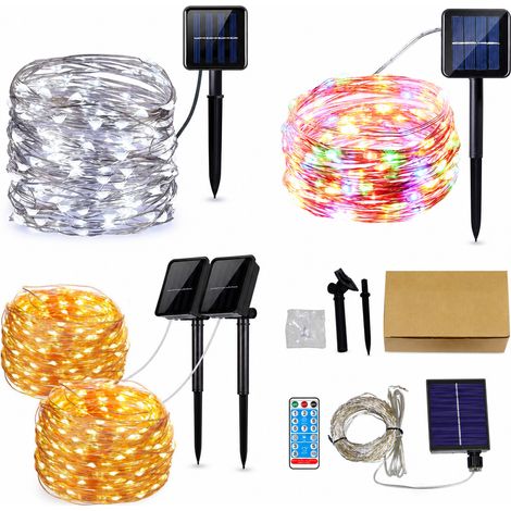 Guirlande Lumineuse Solaire LED, 300 LED Blanc Chaud, 8 Modes, Étanche pour Jardin et Noël, 30 m (1/5)