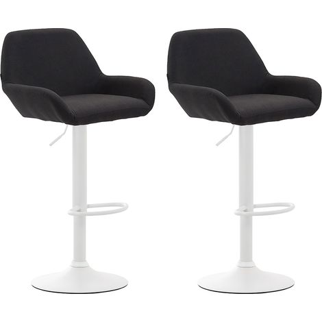 2er Set Barhocker Braga Stoff schwarz weiß