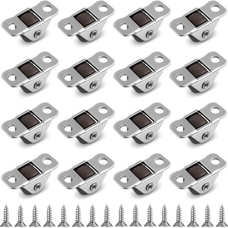 Paquet de 16 mini rouleaux avec vis et tampons adhésifs double face, petits rouleaux en caoutchouc de 0,5" pour meubles, caddies et plus encore (1/5)