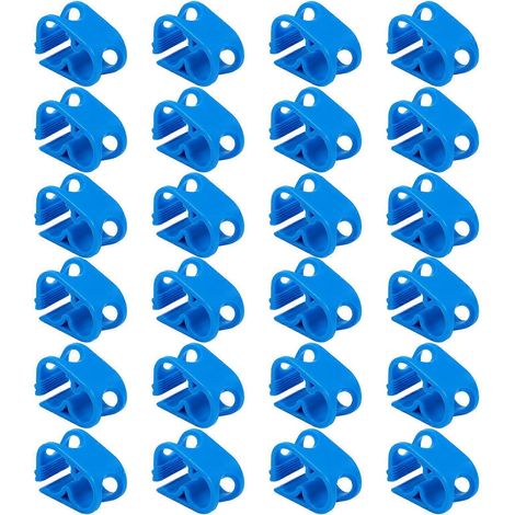 Lot de 24 colliers de serrage réglables pour tuyaux d'aquarium et bouteilles d'infusion-3.5X2.5cm-Blue (1/3)