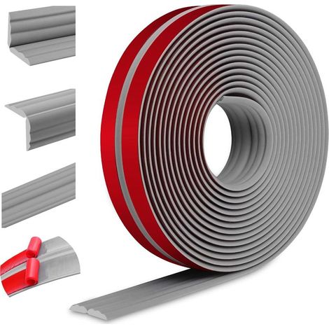 Des moulures décoratives et des plinthes sont utilisées pour protéger les bords des murs et des sols (20 mm x 3 m, gris). (1/5)
