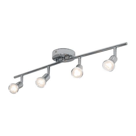 Plafonnier 4 lampes pivotantes et réglables, 4 ampoules LED, salon, salle à manger, cuisine, barre de plafond de couloir, lumière chaude neutre (1/2)