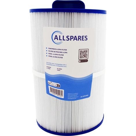 Filtro de agua para piscina AllSpares compatible con Caldera 1019401 / 75017 / PCD50N / C-7350 / CA50 (Ø178 x 273 mm)