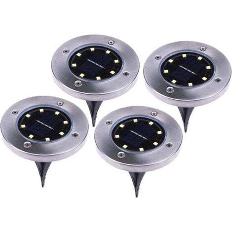 Lampioni solari da esterno - Set da 4 pezzi - LED - Impermeabili IP65 - Illuminazione paesaggistica - Acciaio inossidabile (1/3)