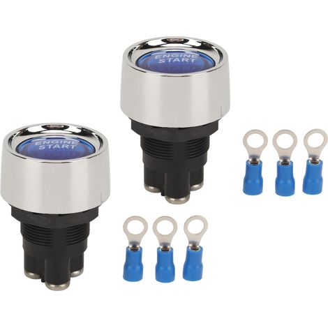 Pulsante di avviamento motore, interruttore di accensione, DC 12V, 50A, per camper, yacht, barche, auto da corsa, camion, blu. (1/4)