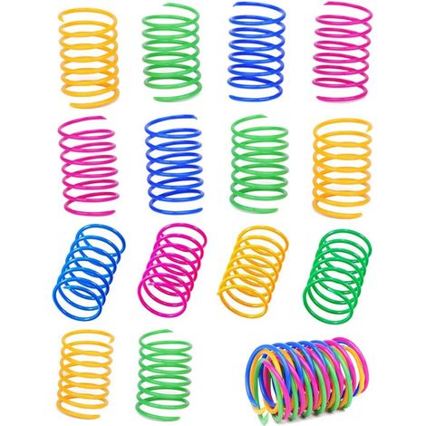 24 Pieces Cat Toys Cat Toy Colorful Interactive Cat Toy Cat Toys Toys for Kitten Kitten Spring Durable Interactive Plastic Springs Toy (1/5)