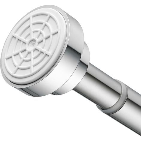 Retractable telescopic shower curtain rod in stainless steel, 55-85 cm from the wall, silver (1/5)