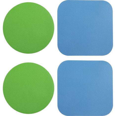 Ensemble de 4 ouvre-bouteilles, en caoutchouc, ouvre-bouteille multifonctionnel en silicone (bleu clair, vert)