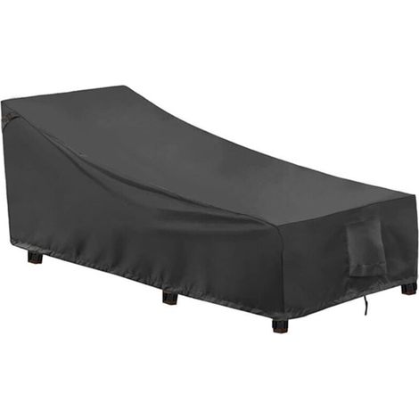 Housse de chaise longue jardin 2 pièces, XU, Tissu Oxford 400D, Coupe-Vent, Anti-UV Protection Transat Soleil avec Grilles D'aération, Patio (208x76x79/41cm KZQ - KZQ (1/4)