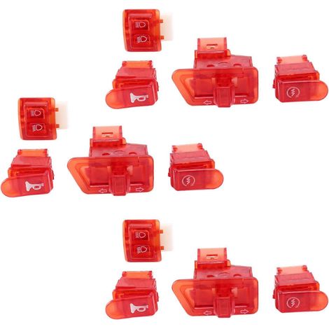 12x Bouton de klaxon, de clignotant et de démarrage pour moto Honda DIO ZX AF27 AF28 AF34 AF35 Rouge (1/5)