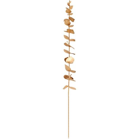 (Courbé) (Eucalyptus simple) Composition florale dorée artificielle pour le Nouvel An, décoration de Noël, accessoires de composition florale à faire soi-même, matériau plastique, 43 cm (1/2)