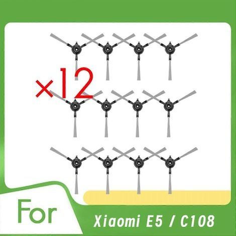 Lot de 12 brosses latérales de rechange pour aspirateur robot Xiaomi E5/C108 (1/5)