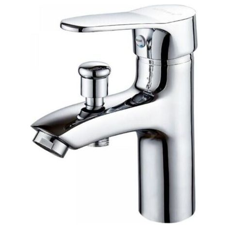Robinet baignoire robinet monotrou double usage chaud et froid Alliage Mitigeur de douche robinet salle bain douche Label (1/5)