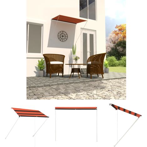 Fensterschutz - vidaXL Einziehbare Markise 200×150 cm Orange und Braun - Terrassenmarkise (1/5)