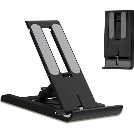 pcs Phone Holder, Foldable Tablet Stand Mobile Phone Holder Phone Stand Smartphone Holder for All Smartphones (Black)