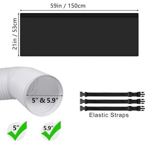 Gaine Isolante pour Tuyau de Climatiseur,Housse De Protection Pour Tuyau De Climatisation - Accessoires Pliables Et Lavables Avec 3 Sangles Réglables Pour Intérieur Extérieur Maison Hôtel (1/5)