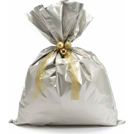 Sachet cadeau métallisé champagne mat pour paquets cadeaux, set de 50, 45 x H. 60 cm