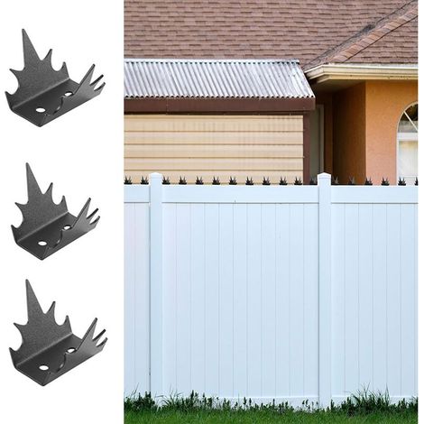 24 PCS Pointe de Clôture de sécurité, Fer Anti intrusion, Deux Couches de Revêtement Antirouille, Pointes de Clôture Anti vol pour la Maison, Installation Facile, Utilisation (1/5)