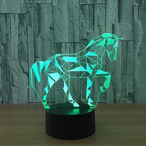 7-farbiges 3D-LED-Nachtlicht in Pferdeform, visuelles LED-Nachtlicht für Kinder, Touch-USB-Tischlampe, Babyschlaflampe (1/4)