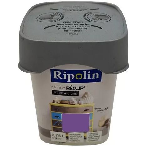 Ripolin – Peinture esprit récup' pour bois et mélaminé – Aspect satiné – Contenance 0,75 L – Pour pièces à vivre et boiseries intérieures (1/2)
