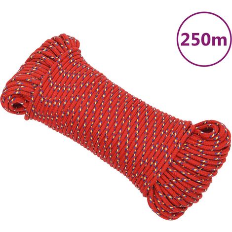 Corde marine en polypropylène rouge 5 mm, 250 m – voile, amarrage et camping - PANGIVO (1/5)