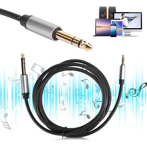 Câble audio 3,5 mm à 6,5 mm mâle vers mâle, qualité HiFi, pour téléphone, 1,8 m