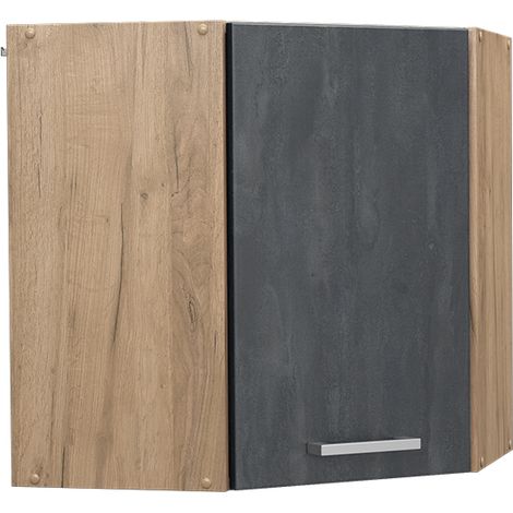 Hängeschrank R-Line, Schwarz Beton, 57 cm, Vicco