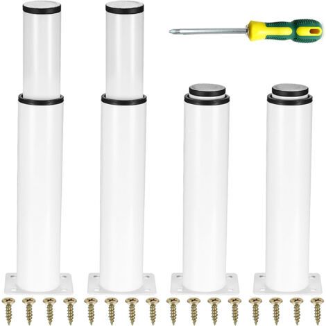 Pieds de meubles réglables en métal 4 pièces – Hauteur ajustable 0-140 mm – Acier laminé à froid – Fixation stable pour armoires et tables (1/5)