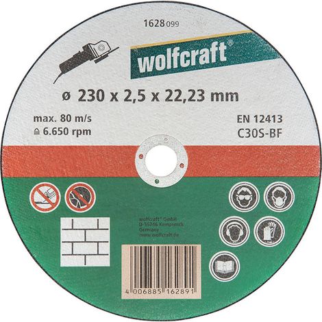 Disque De Coupe Pour Pierre Ø230x2,5x22,23mm. 1628099 Wolfcraft (1/2)