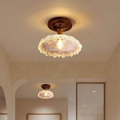 Plafonnier encastré à LED, lustre en verre rétro, éclairage décoratif pour couloir, lumière chaude, convient au salon et à la chambre. (1/5)