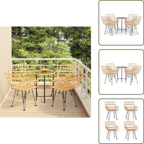 Ensemble à manger de jardin 5pcs Résine tressée - Meubles De Jardin - Salon De Jardin - Set De Jardin - Ensemble De Meubles De Jardin - Table De Jardin (1/5)