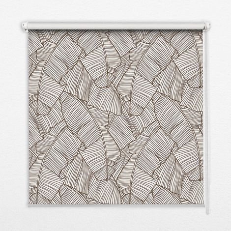 Tenda a Rullo Interna per Finestra - Tenda Filtrante Luce - Tenda Privacy - Tenda Decorativa Rettangolare - Rullo per Interni - (130 cm x 140 cm) - Foglie di palma disegnate