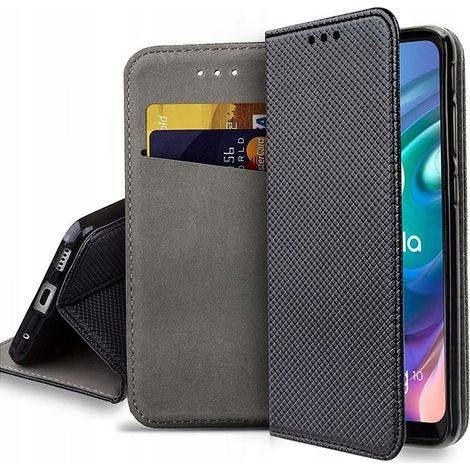 Custodia per MOTOROLA MOTO G5S CHIUSA SMART MAGNET CASE NERA + VETRO (1/5)