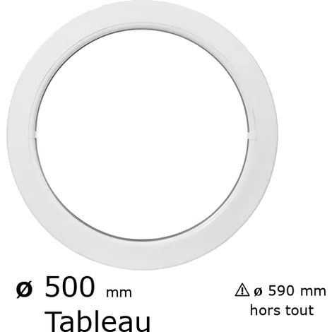 Fenêtre ronde fixe PVC vitrage clair diam. 50 cm tableau pour pose en neuf (1/3)