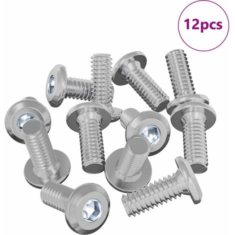 Tornillo de Bloqueo de Cabeza 12 pcs Plateado M6 x 15 mm Acero vidaXL