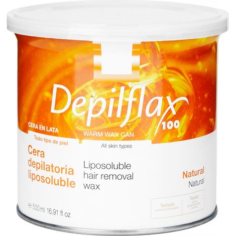 Cera depilatoria Depilflax, lata de 500 ml, natural.