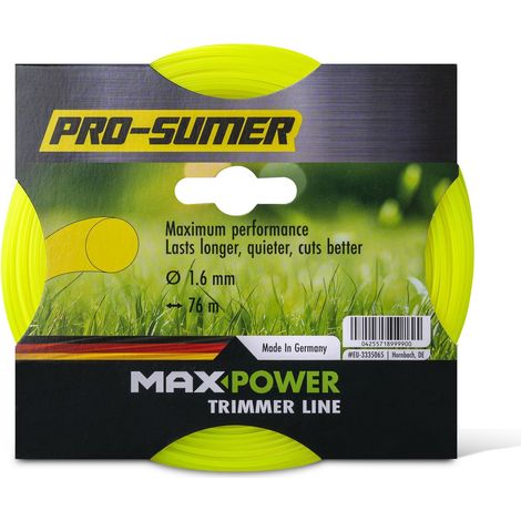 Fil de Coupe en co-polymère 2.0 mm. 44 m. Rond Jaune Fluo (1/3)
