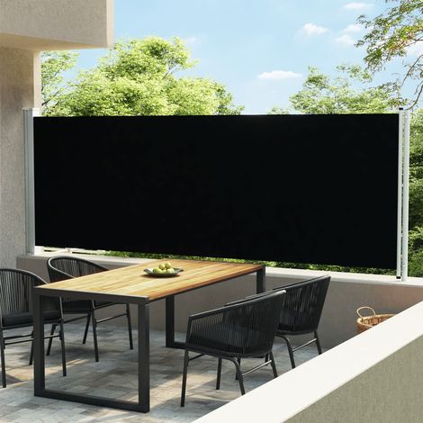 Auvent latéral rétractable de patio Paravent extérieur Brise Vue Rétractable pour Jardin, Balcon, terrasse 600x160 cm Noir NDTN8122761 (1/5)