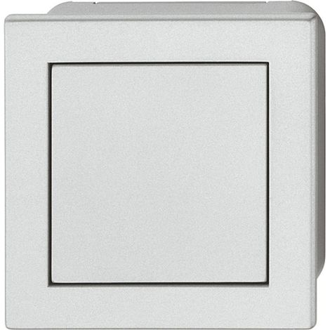 Maniglia a guscio quadrato per installazione a incasso e avvitabile con meccanismo push-to-open, in plastica grigio effetto alluminio. Per mobili da cucina, ante scorrevoli, cassetti e armadi a scompa (1/4)