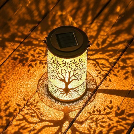 Lanterne solaire Arbre de Vie d'extérieur étanche, cadeau idéal pour la fête des mères, un anniversaire ou Noël, pour les femmes, les mamans et les grands-mères, lanterne solaire à suspendre (1/5)